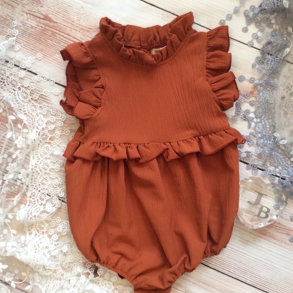 rust baby romper